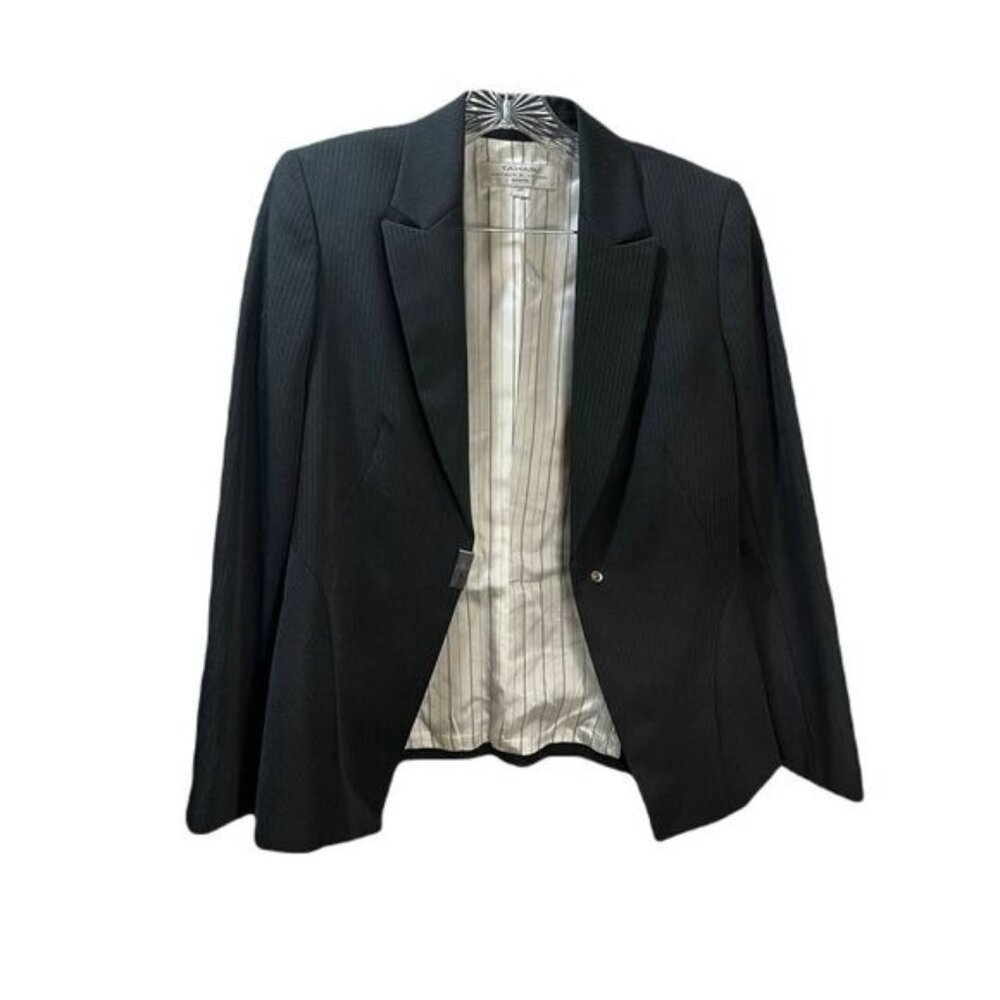 Tahari Black Straight-Cut Buttoned‎ Suit Jacket 6P NWOT